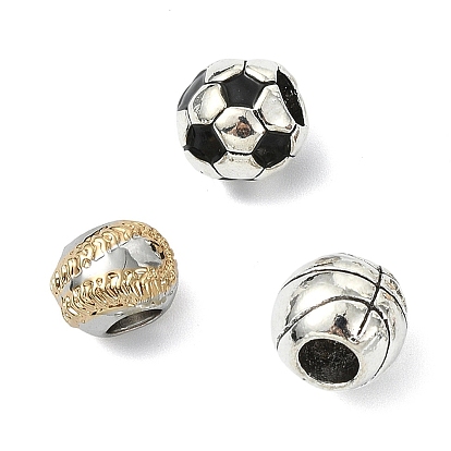 Сплавочные европейские бусины, бусины с большим отверстием, антикварное серебро/платина и золото