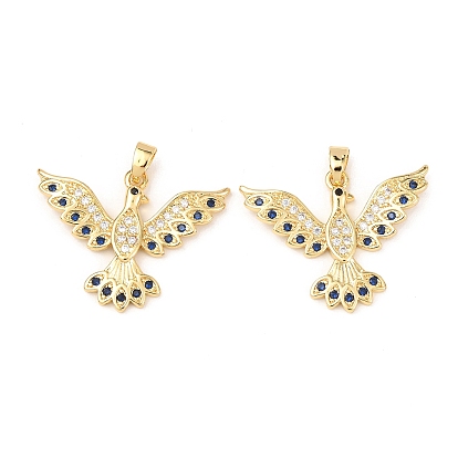 Латунные микро проложить кубического циркония подвески, птица, золотые