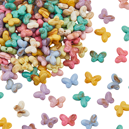 200шт акриловые бусины, Стиль имитация драгоценных камней, бабочка