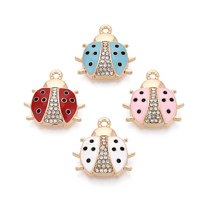 Гальваническое покрытие, сплавы, стразы и эмалевые подвески, божья коровка прелести, без кадмия, без никеля и без свинца, золотые