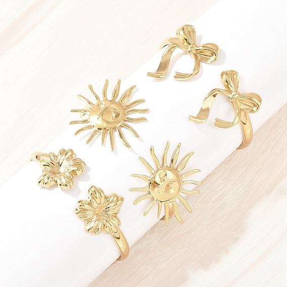 304 женские браслеты-манжеты из нержавеющей стали, золотые