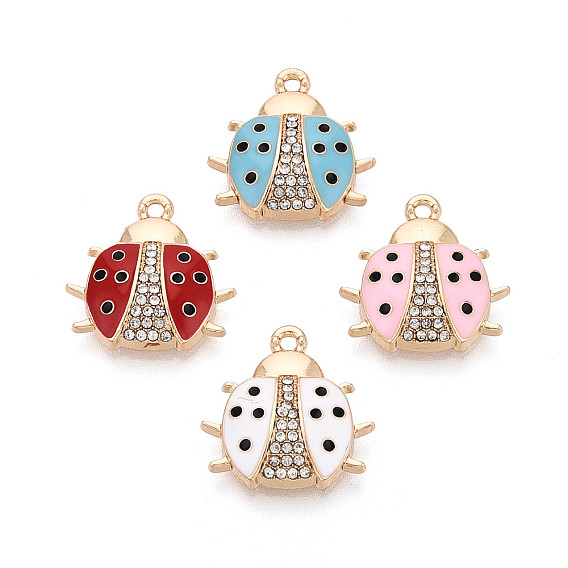 Гальваническое покрытие, сплавы, стразы и эмалевые подвески, божья коровка прелести, без кадмия, без никеля и без свинца, золотые