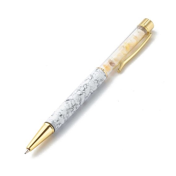 Ballpoint Pens, with Natural Shell Beads, for Office Supplies