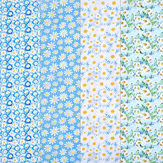 Tissu en polycoton, pour accessoires de vêtement, motif de marguerite