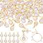 60Pcs Brass Micro Pave Cubic Zirconia Charms, Golden