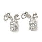 Brass Micro Pave Cubic Zirconia Pendants, Golf Charms, Long-Lasting Plated, Cadmium Free & Lead Free, Rack Plating