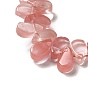 Cherry Quartz Glass Beads Strands, Teardrop, Top Drilled