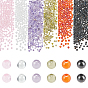 Pandahall elite 1140pcs 6 couleurs perles de zircone cubique, ronde
