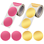 2 рулоны 2 цветная бумага самоклеящаяся зубчатый край награды пустые наклейки, для тиснения штампа для запечатывания пустых наклеек на сертификат, плоско-круглые