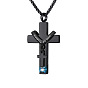 304 Stainless Steel Religion Cross Pendant Memorial Urn Ash Necklaces, Birthstone Necklace, Cable Chain Necklace