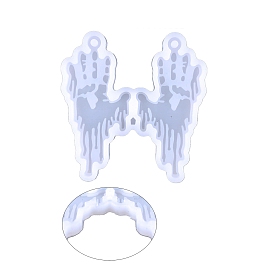 Moules en silicone pendentif bricolage sur le thème d'halloween, moules de résine, main de squelette sanglante