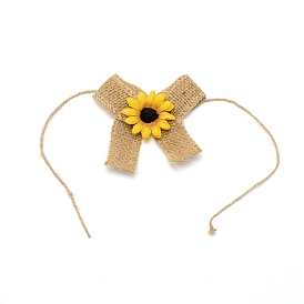 Lazo de girasol de cinta de poliéster, para regalo de fiesta decorar