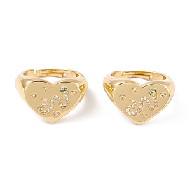 Регулируемое латунное микропейв с кубическим цирконием, долговечный, прозрачный и зеленый, сердце