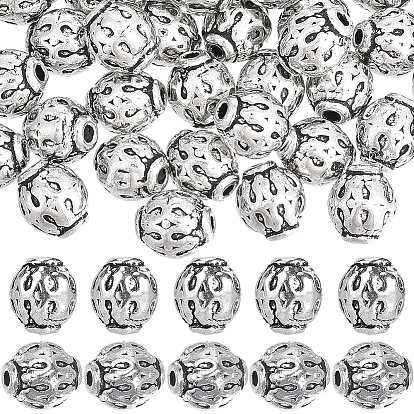 240 бусины из сплава в тибетском стиле, без свинца и без кадмия, круглые