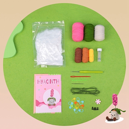 DIY Display Decoration Knitting Kits for Beginners, Include Cotton Filler, Crochet Hooks, Polyester Yarn, Craft Eye, Crochet Needle, Stitch Markers, Instrction