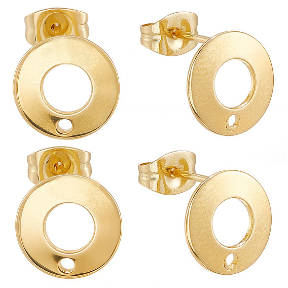 60 шт 304 детали серьги-гвоздики из нержавеющей стали, пончик