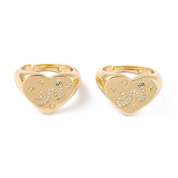 Регулируемое латунное микропейв с кубическим цирконием, долговечный, прозрачный и зеленый, сердце