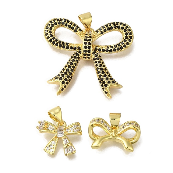 Стойка металлическая латунная микропрофилированная кубическая циркония подвески, долговечный, без кадмия и без свинца, бантом прелести, черный / прозрачный