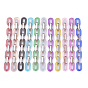 Handmade Figaro Chains, with Transparent Frosted Acrylic Linking Ring and CCB Plastic Linking Ring, Oval