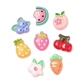 Opaque Resin Fruit Cabochons, for Jewelry Making