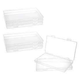 Récipients de perle en plastique transparent, avec couvercles à charnière, pour perles et plus, rectangle