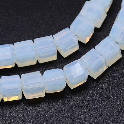 Faceted Cube Opalite Beads Strands