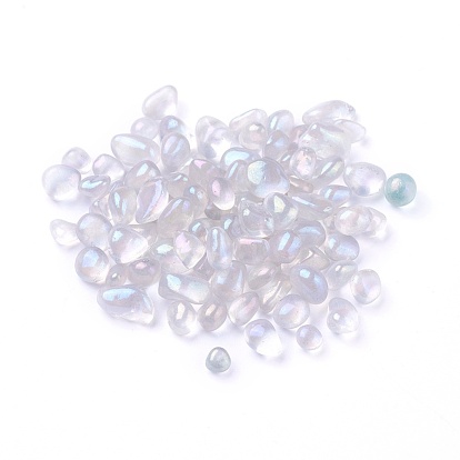 Perles de pierre de lune synthétiques, perles holographiques, non percé / pas de trou, puces