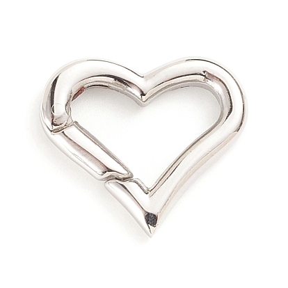 304 Stainless Steel Spring Gate Rings, Heart