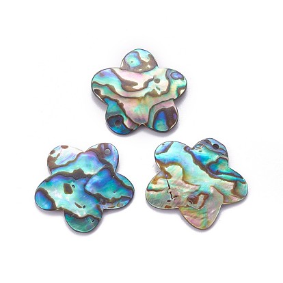 Abalone Shell/Paua Shell Pendants, Flower