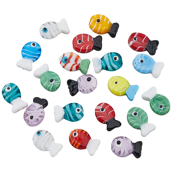 20 шт 2 стили ручной работы бусины лэмпворк, рыба