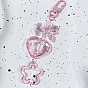 Pink Themed Star/Cloud/Bowknot Plastic Pendant Keychain, with Clasp