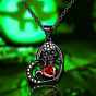 Skull Diamond Heart Pendant Punk Gothic Vintage Necklace - Halloween Retro Gothic.