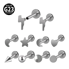 G23 титан 17 калибр с внутренней резьбой лабреты, пирсинг украшения для женщин мужчин, цвет нержавеющей стали