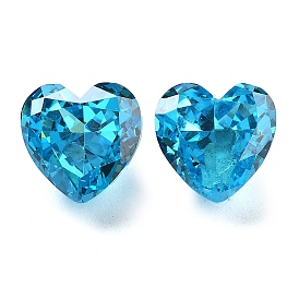 Cubic Zirconia Cabochons, Heart, Faceted