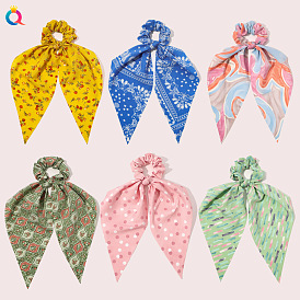 Chic Hair Accessories for Girls - Triangle Ribbon Bow Scrunchie with Elegant Charm and Style