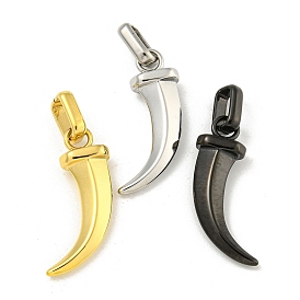 Ion Plating(IP) 304 Stainless Steel Pendants, Horn Charm