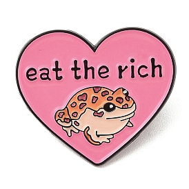 Eat the Rich Frog Alloy Brooches, Heart Enamel Pins