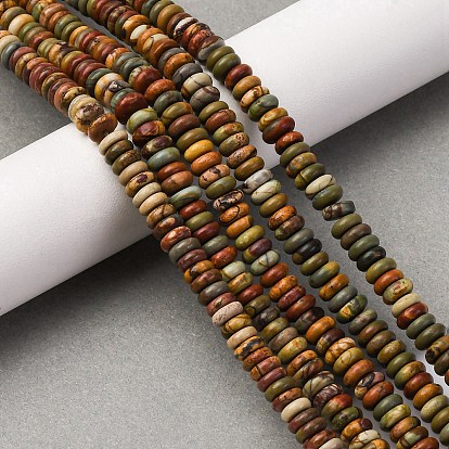 Натуральная полихромная яшма/камень Пикассо/нити бус из яшмы Пикассо, рондель