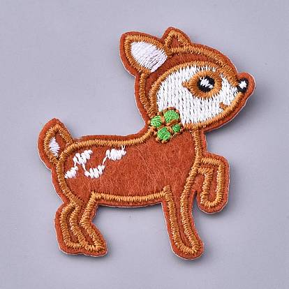 Computerized Embroidery Cloth Iron on/Sew on Patches, Costume Accessories, Appliques, Sika Deer