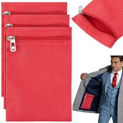 Bolsas de tela de lona con cremallera, rectángulo cuadrado, con aleación para coser ropa