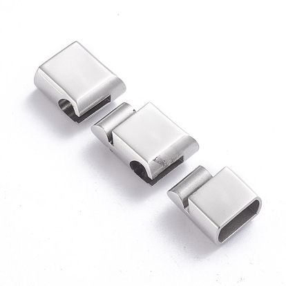 Wholesale Rectangle 304 Stainless Steel Magnetic Clasps with Glue-in Ends 