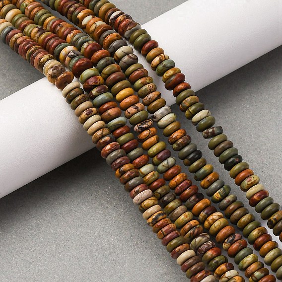 Натуральная полихромная яшма/камень Пикассо/нити бус из яшмы Пикассо, рондель