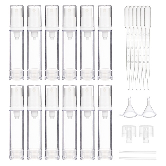 PP Plastic Empty Spray Bottles, Emulsion Refillable Bottles, with Plastic Funnel Hopper & Dropper & Pump