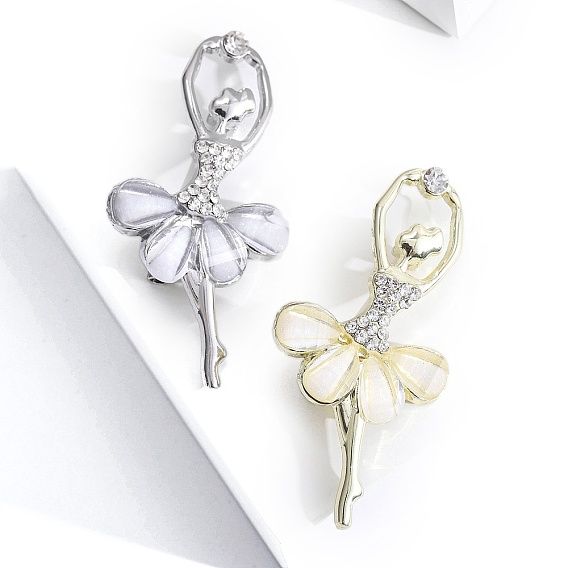 Броши-стразы из сплава балерины для рюкзака