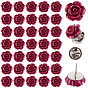 50Pcs Brass Brooches, with Resin Flower, Platinum