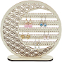 5-Tier Tabletop Wooden Earring Organizer Display Stands, Ring Shape with Hollow Rainbow