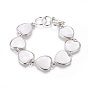 Shell Beaded Bracelets, with Brass Findings and Toggle Clasps, Heart
