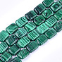 Perles synthétiques malachite brins, rectangle