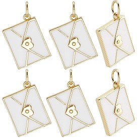 10подвески из латуни с эмалевым покрытием, с целью перехода в кольце, реальный 18 k позолоченный, долговечный, без кадмия, без никеля и без свинца, конверт очарование