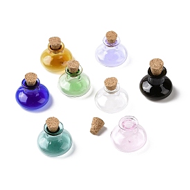 Miniature Glass Bottles, with Cork Stoppers, Empty Wishing Bottles, for Dollhouse Accessories, Jewelry Making